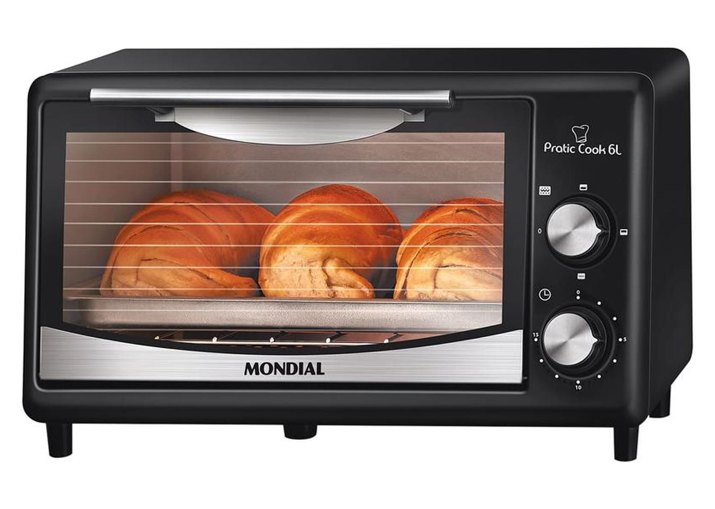 Forno Elétrico de Bancada Mondial com Timer 6L Preto Pratic Cook FR-09