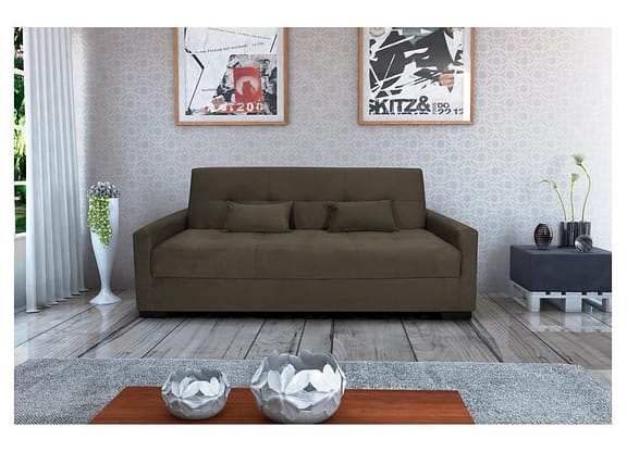 Sofá-cama 3 Lugares Casal Reclinável Veludo Matrix Lavínia