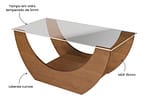 Mesa de Centro com Tampo de Vidro Onda Artely