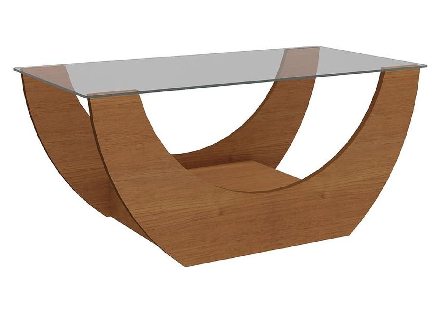 Mesa de Centro com Tampo de Vidro Onda Artely