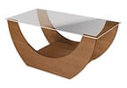 Mesa de Centro com Tampo de Vidro Onda Artely