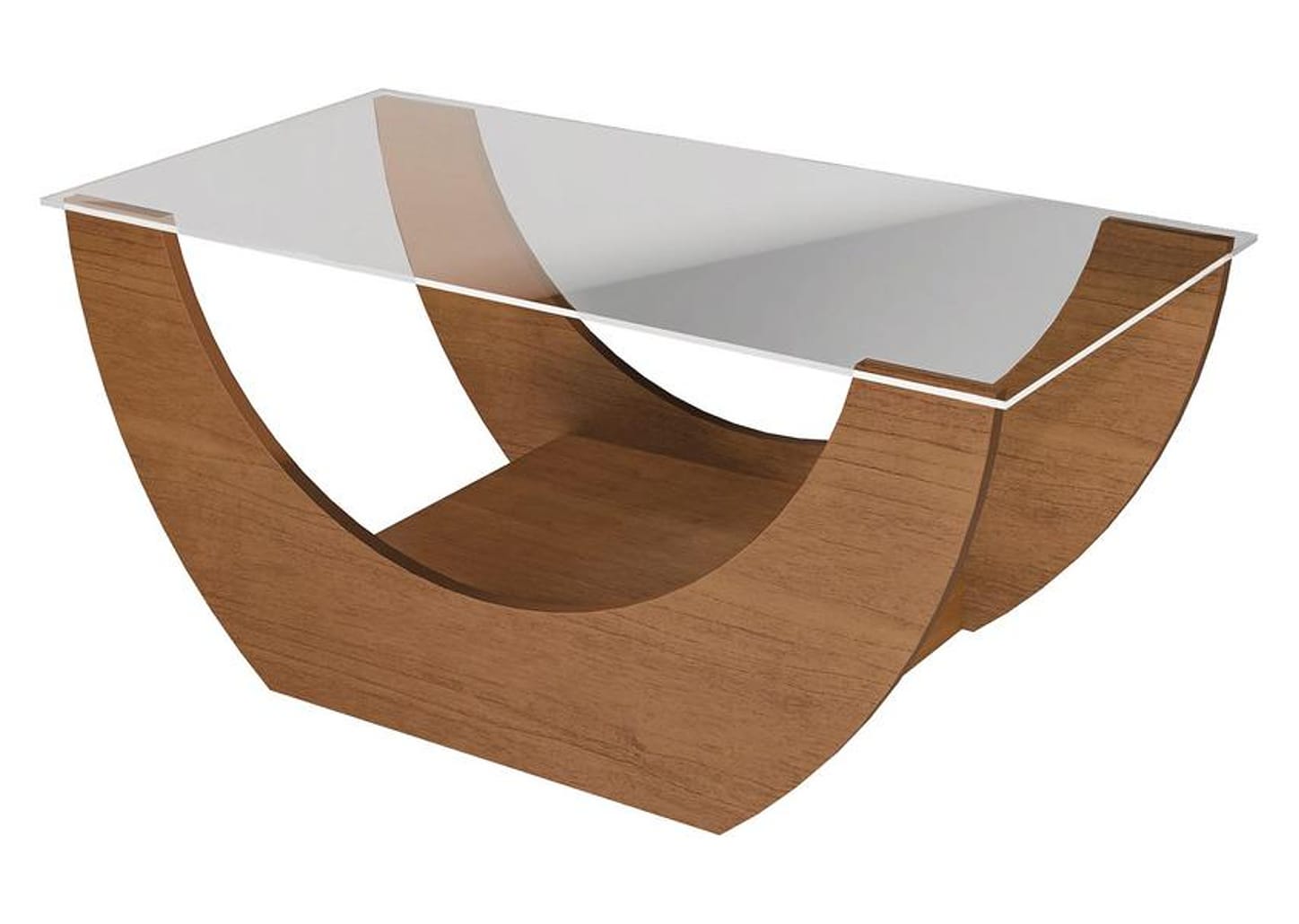 Mesa de Centro com Tampo de Vidro Onda Artely