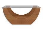 Mesa de Centro com Tampo de Vidro Onda Artely