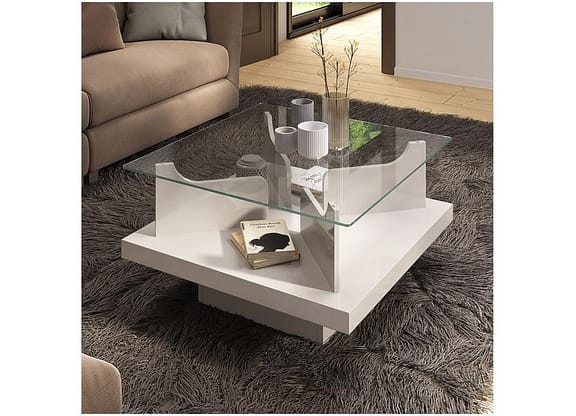 Mesa de Centro com Tampo de Vidro Clear Artely