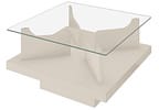 Mesa de Centro com Tampo de Vidro Clear Artely