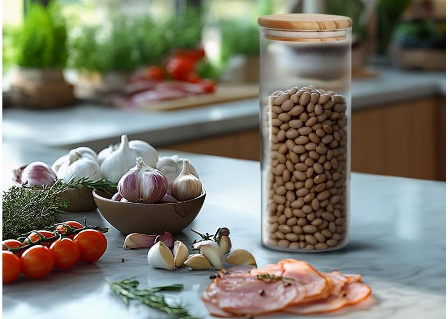 Pote de Vidro Hermético Hauskraft com Tampa Redondo 1,2L Liege