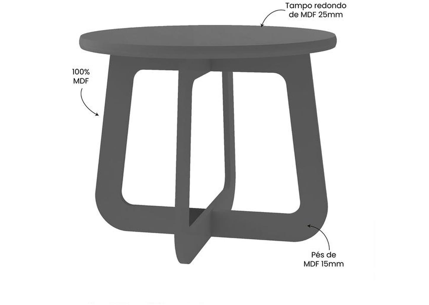 Mesa de Centro de MDF Jasmin Artely