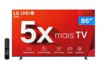 Smart TV 86" 4K LCD LG 86UT8050PSA AI Processor Wi-Fi 5 Bluetooth 3 HDMI 2 USB