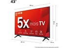 Smart TV 43" 4K LCD LG 43UT8000PSA AI Processor Wi-Fi Bluetooth 3 HDMI 2 USB