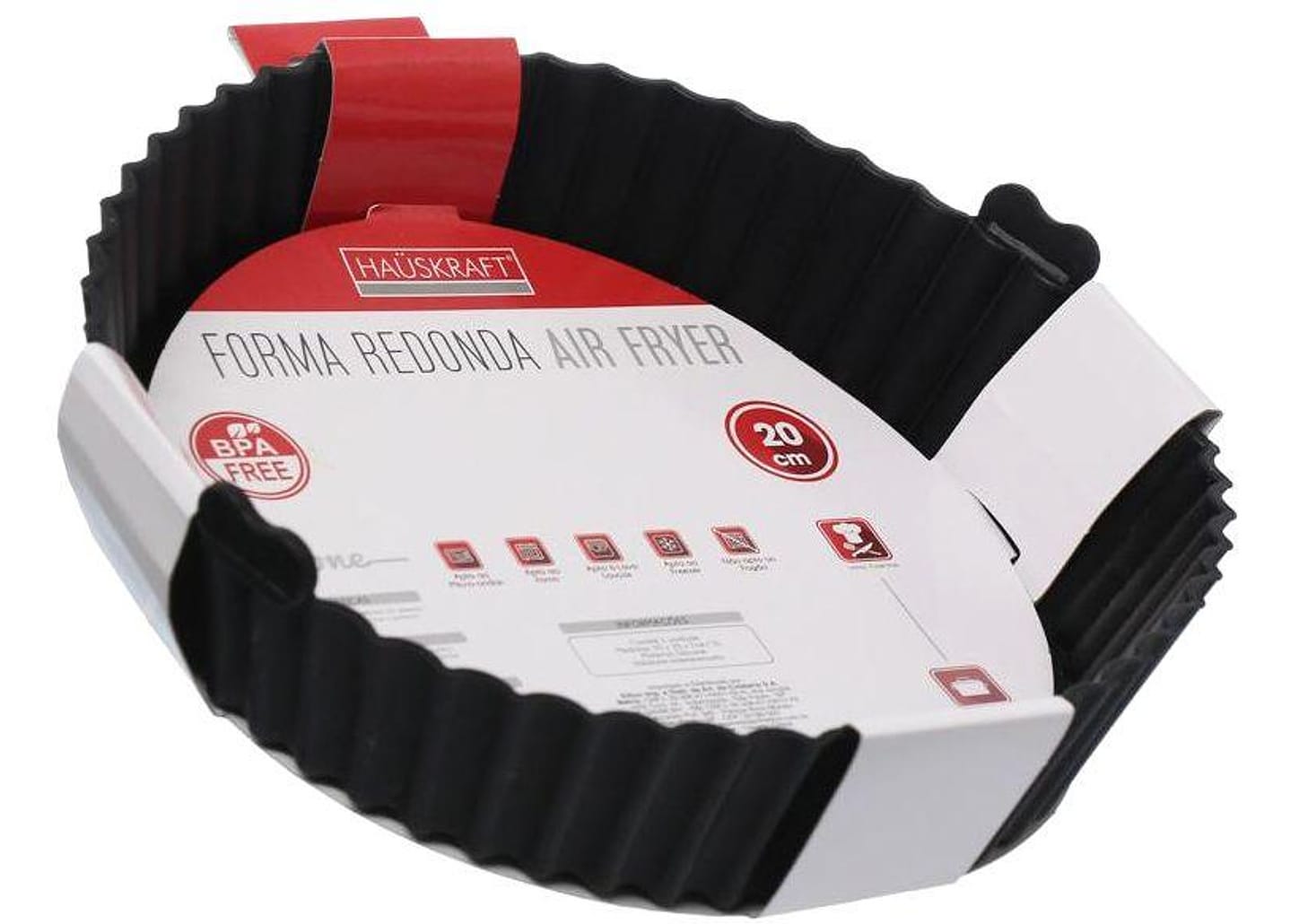 Forma para Air Fryer de Silicone Antiaderente com Alças 20cm Hauskraft