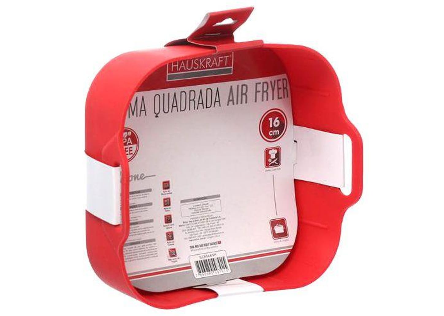 Forma para Air Fryer de Silicone Quadrada Antiaderente com Alças Hauskraft