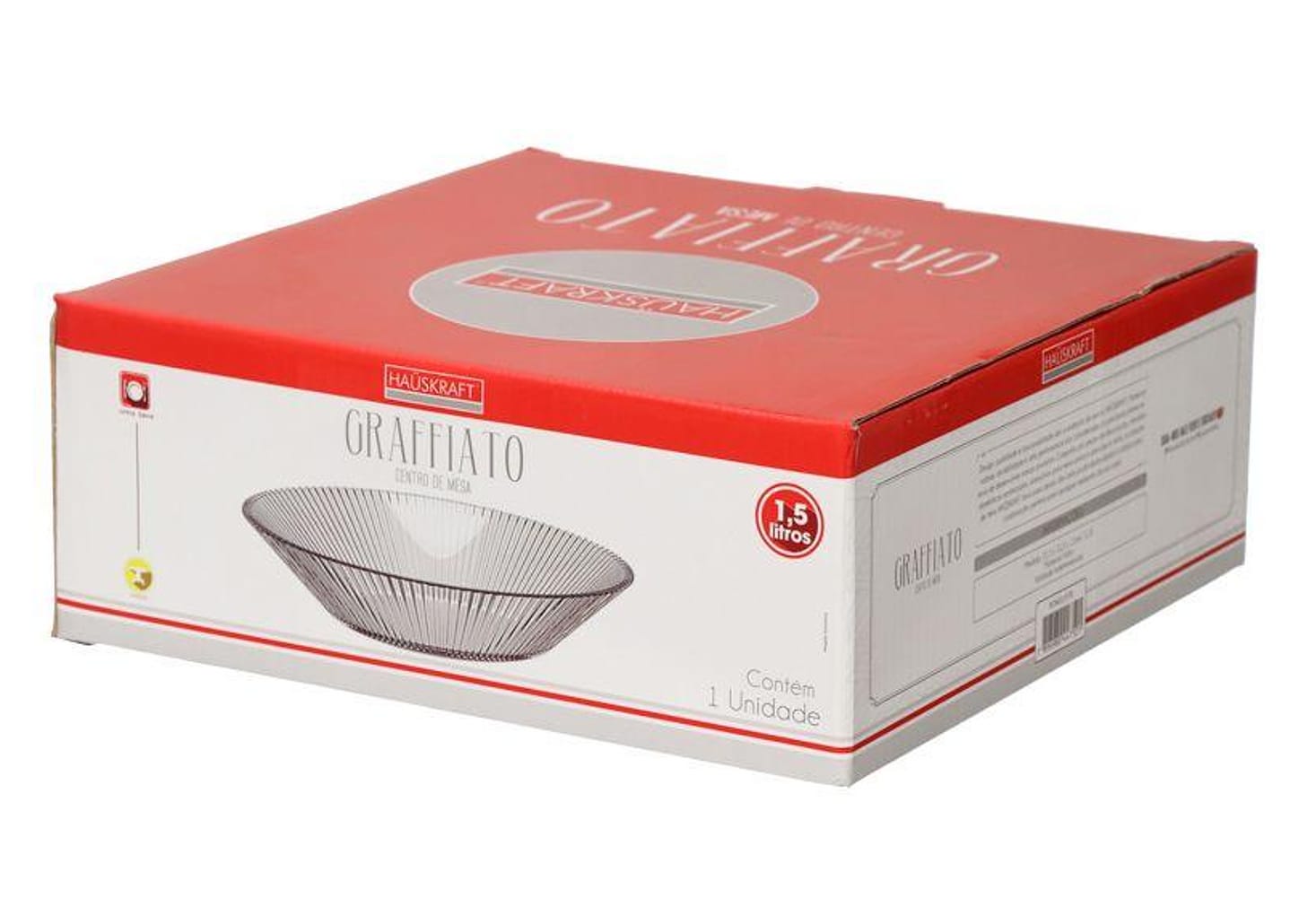 Centro de Mesa de Vidro Redondo Hauskraft Graffiato