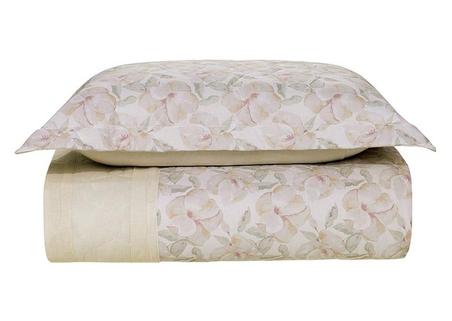 Colcha Solteiro Karsten 100% Algodão Justine Branco e Verde 2 Peças