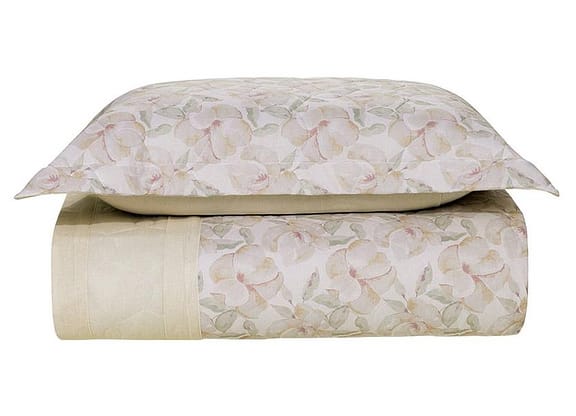 Colcha Solteiro Karsten 100% Algodão Justine Branco e Verde 2 Peças