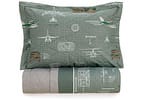 Colcha Solteiro Karsten 100% Algodão Militar II Verde e Branco 2 Peças