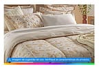 Colcha Solteiro Karsten 100% Algodão Cecília Branco e Bege 2 Peças