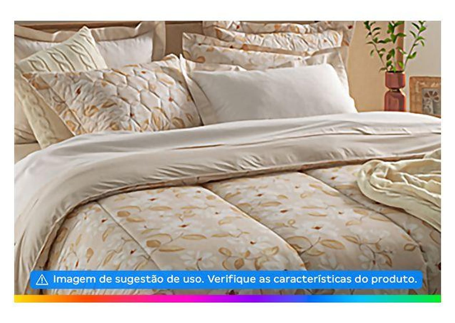 Colcha Solteiro Karsten 100% Algodão Cecília Branco e Bege 2 Peças