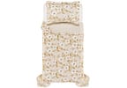 Colcha Solteiro Karsten 100% Algodão Cecília Branco e Bege 2 Peças