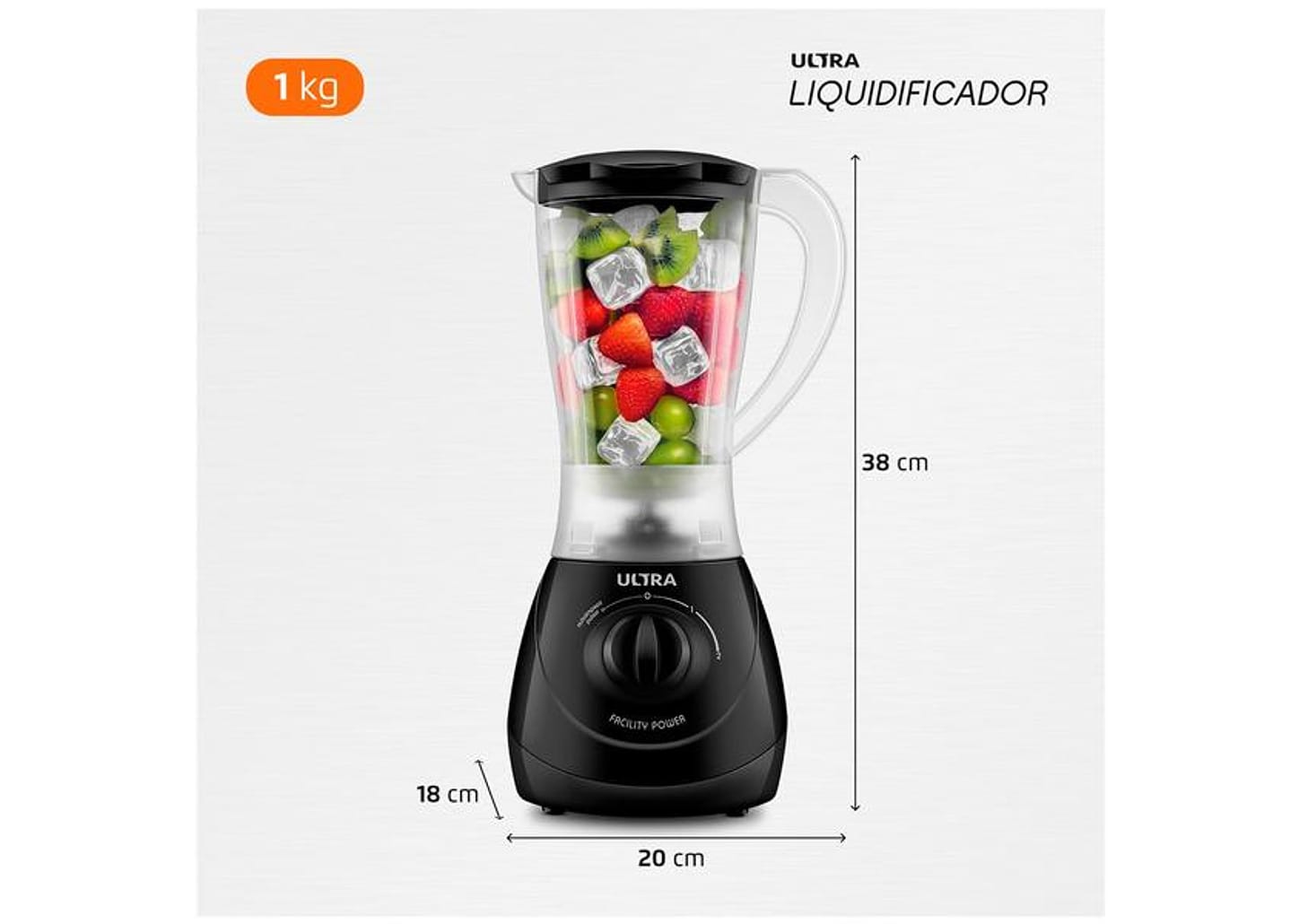 Liquidificador Mondial Ultra Facility Power 2 Velocidades 550W Preto