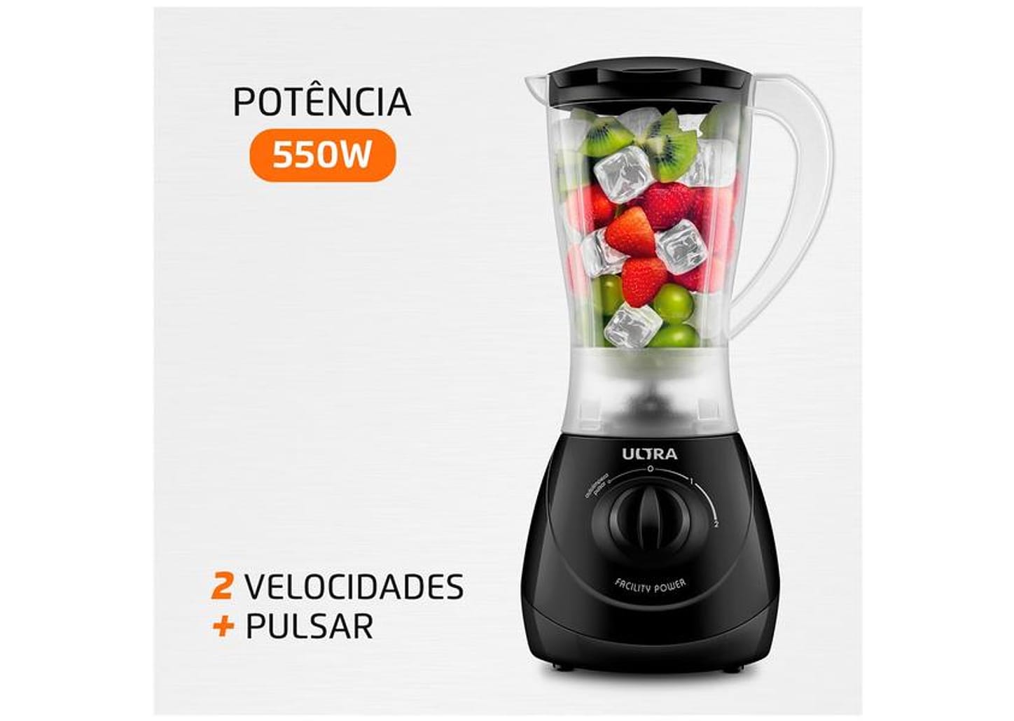 Liquidificador Mondial Ultra Facility Power 2 Velocidades 550W Preto