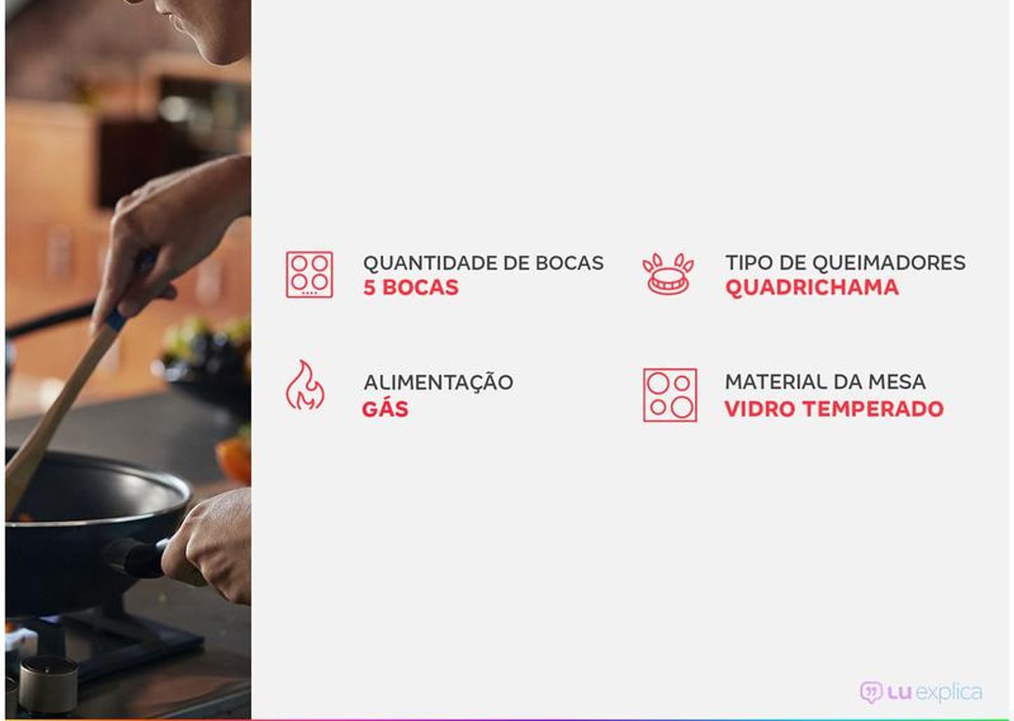 Cooktop 5 Bocas a Gás GLP Brastemp Quadrichama Black Inox Eclipse Collection BDD86AP