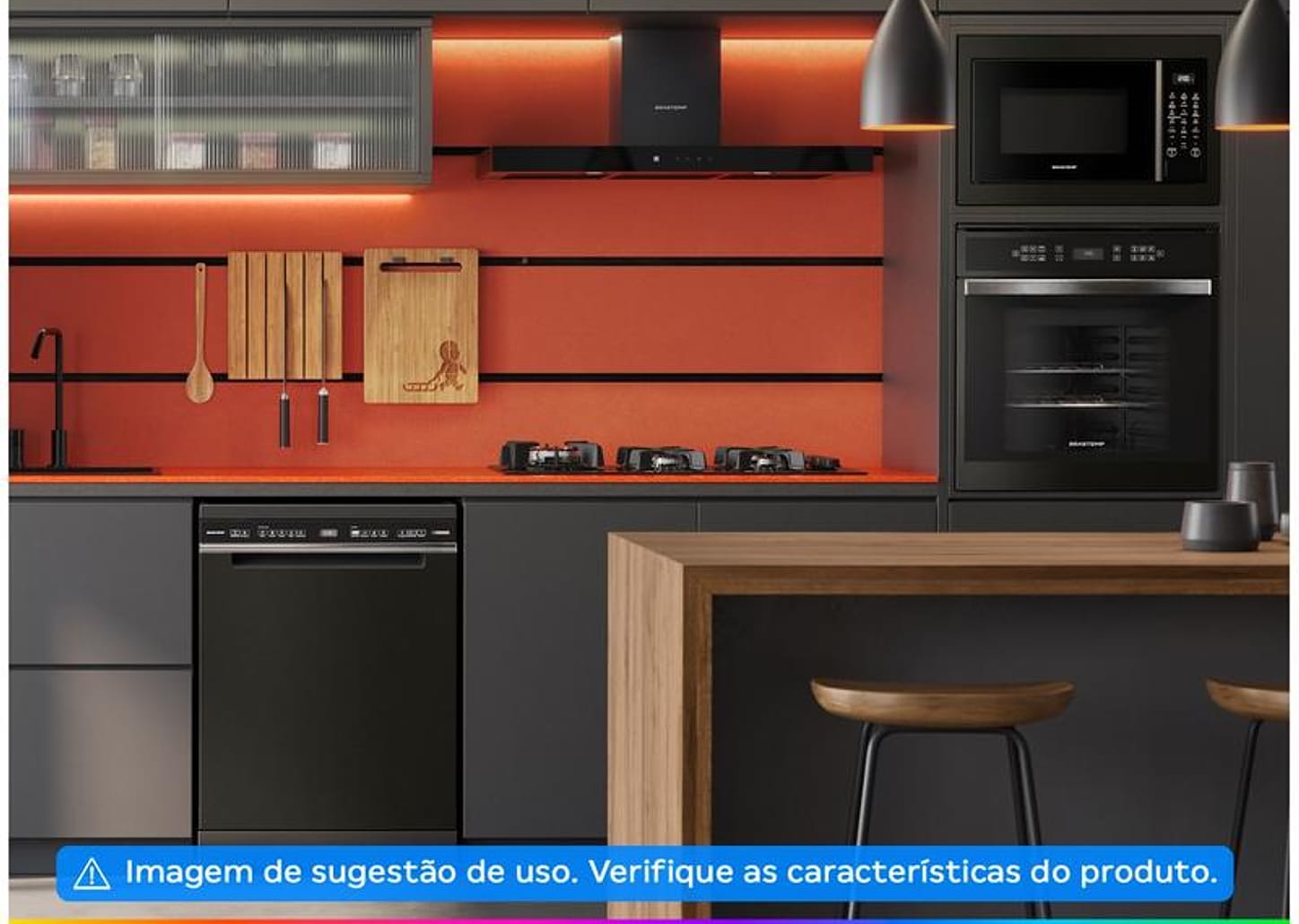 Cooktop 5 Bocas a Gás GLP Brastemp Quadrichama Black Inox Eclipse Collection BDD86AP