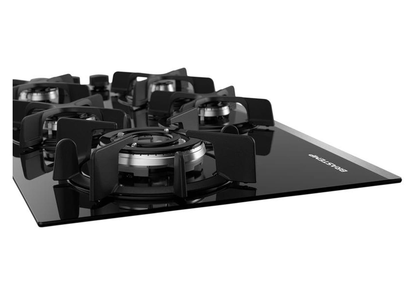 Cooktop 5 Bocas a Gás GLP Brastemp Quadrichama Black Inox Eclipse Collection BDD86AP