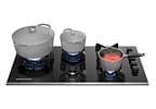 Cooktop 5 Bocas a Gás GLP Brastemp Quadrichama Black Inox Eclipse Collection BDD86AP