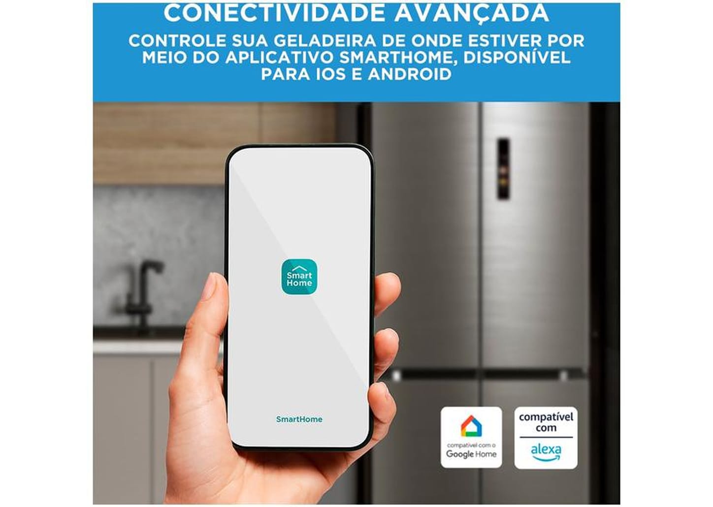 Geladeira/Refrigerador Midea Smart Frost Free French Door Prata 474L MD-RF691FGD463 Bivolt