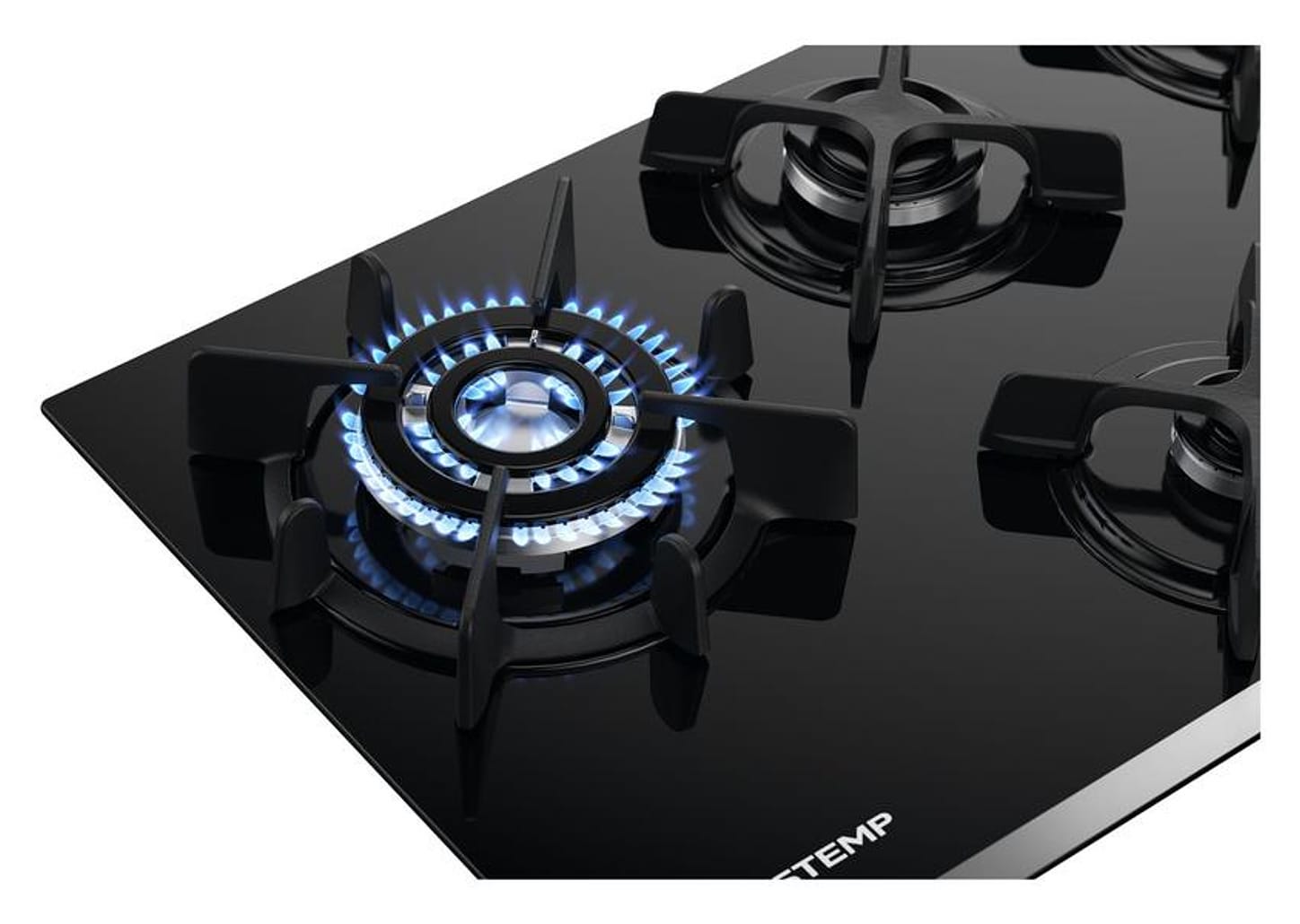 Cooktop 5 Bocas a Gás GLP Brastemp Quadrichama Black Inox Eclipse Collection BDD86AP