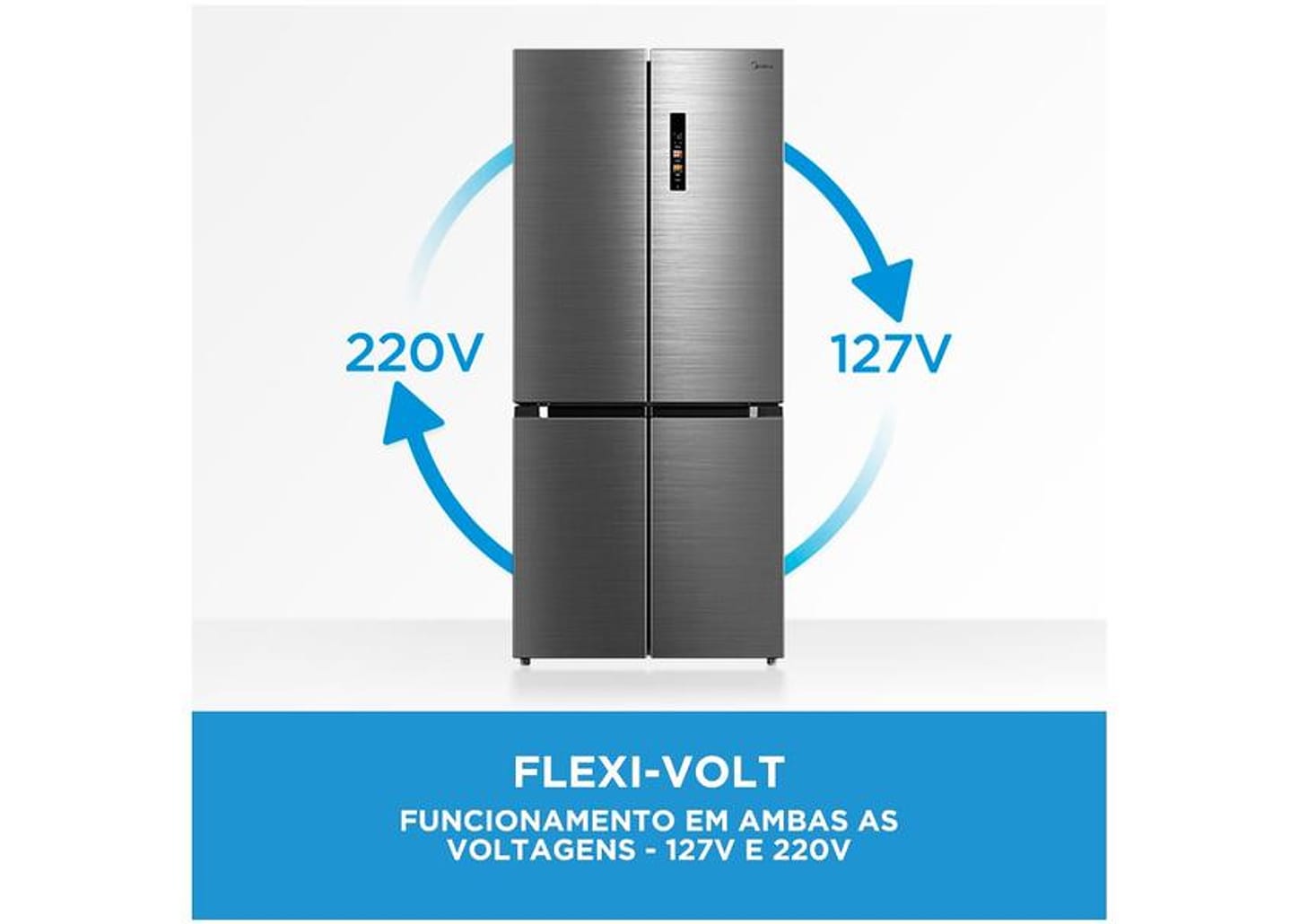 Geladeira/Refrigerador Midea Smart Frost Free French Door Prata 474L MD-RF691FGD463 Bivolt