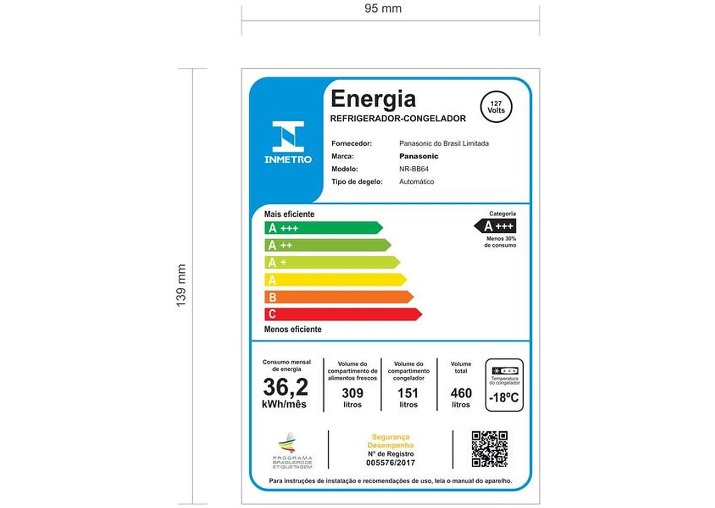 Geladeira/Refrigerador Panasonic Frost Free Duplex Inverse Aço Escovado 460L BB64