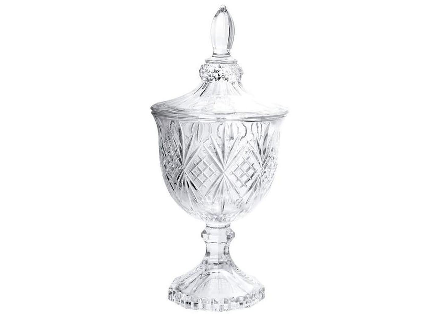 Potiche de Vidro com Tampa 24,5cm Hauskraft - Bianca