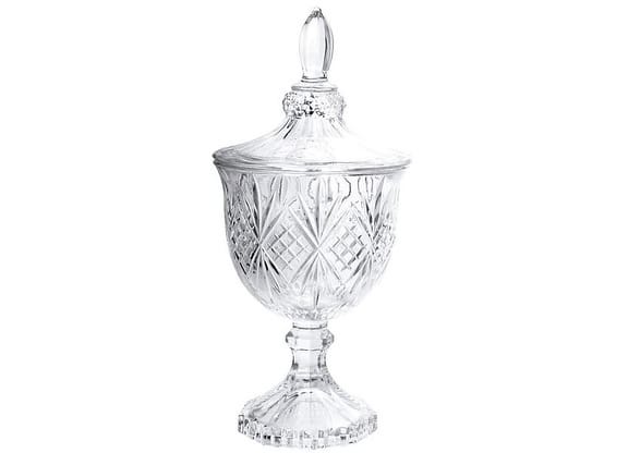 Potiche de Vidro com Tampa 24,5cm Hauskraft - Bianca