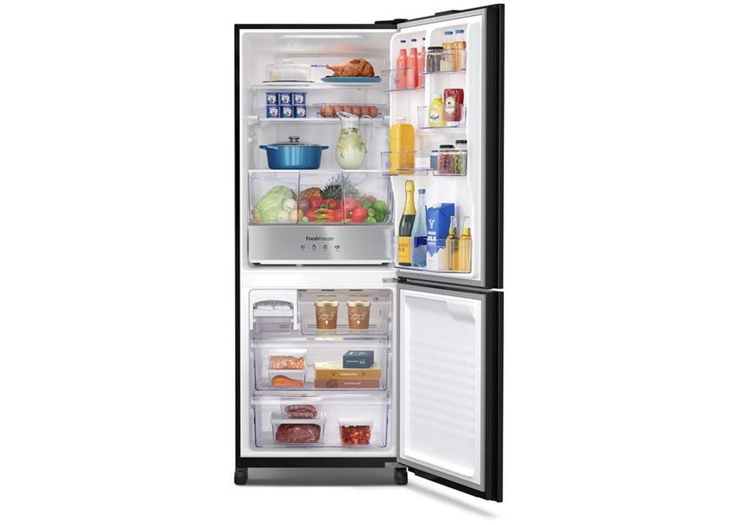 Geladeira/Refrigerador Panasonic Frost Free Duplex Inverse Black Glass 450L BB65