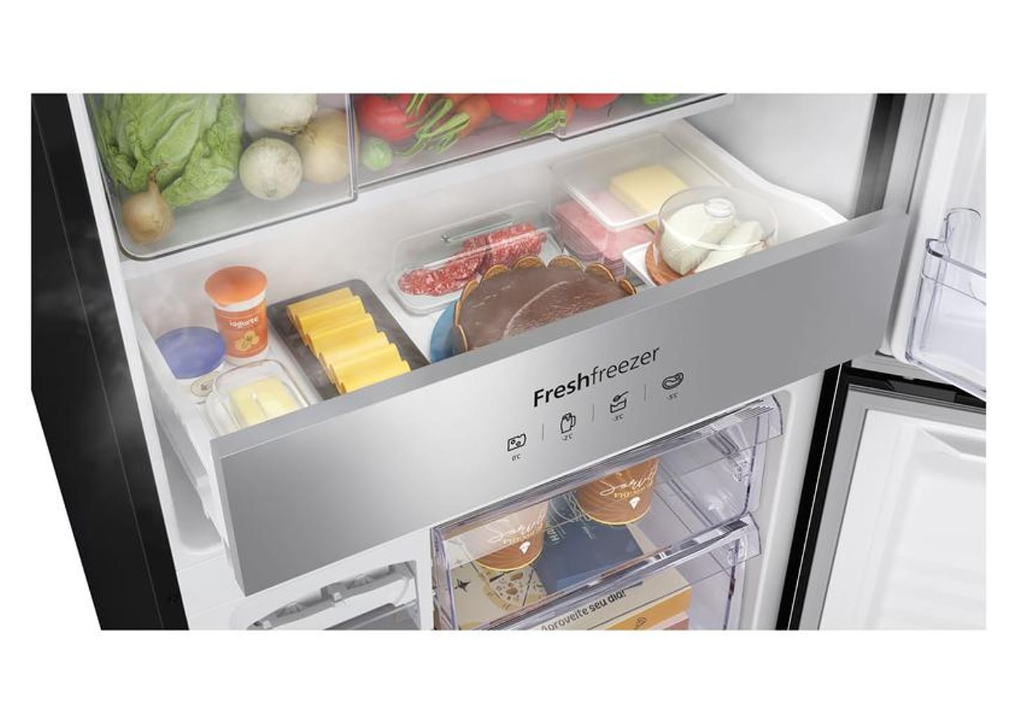 Geladeira/Refrigerador Panasonic Frost Free Duplex Inverse Black Glass 450L BB65