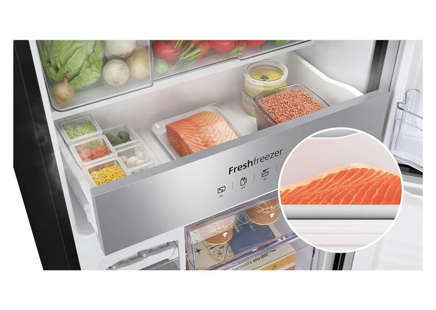 Geladeira/Refrigerador Panasonic Frost Free Duplex Inverse Black Glass 450L BB65
