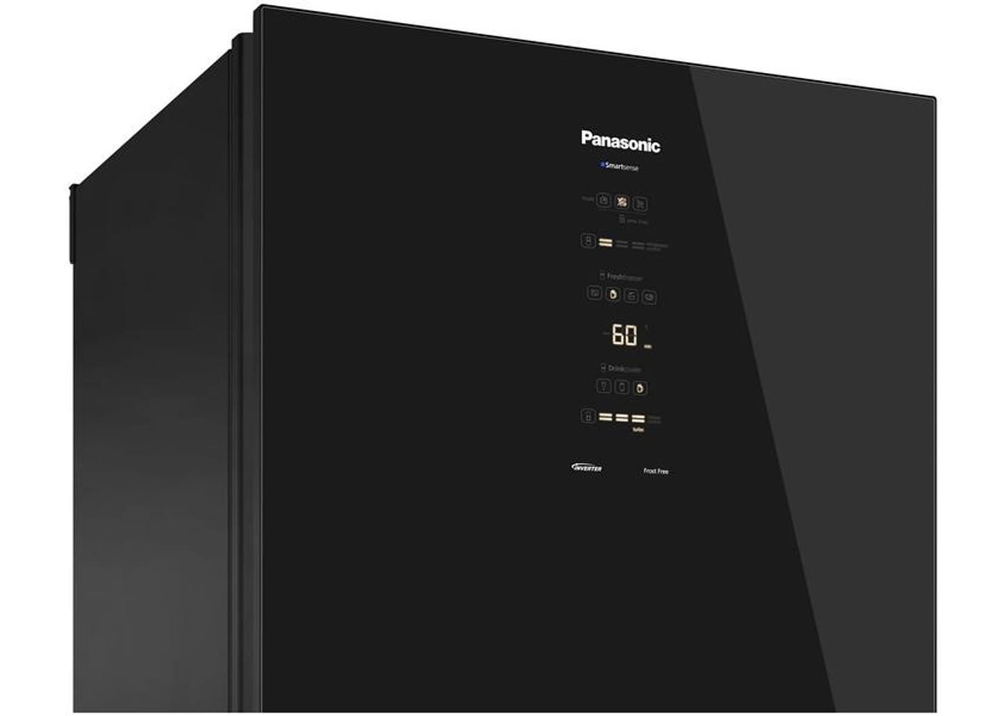 Geladeira/Refrigerador Panasonic Frost Free Duplex Inverse Black Glass 450L BB65