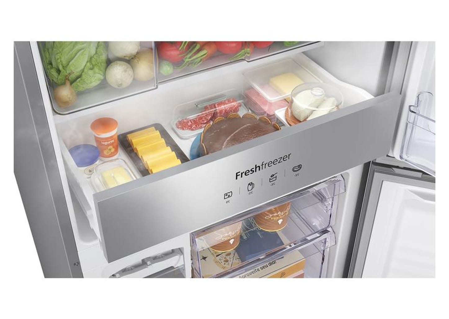 Geladeira/Refrigerador Panasonic Frost Free Duplex Inverse Espelhada 450L BB65 Diamond Glass