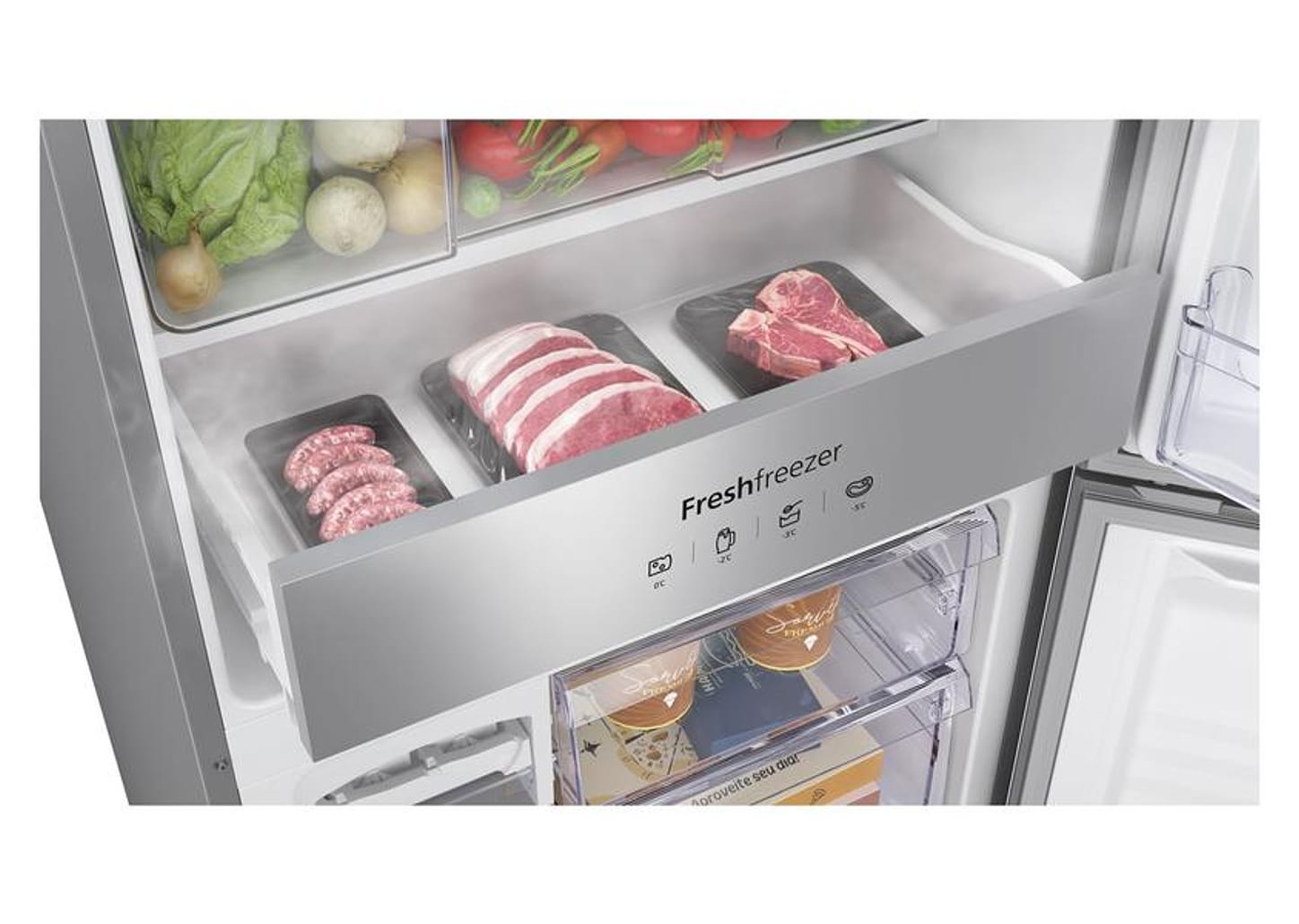 Geladeira/Refrigerador Panasonic Frost Free Duplex Inverse Espelhada 450L BB65 Diamond Glass