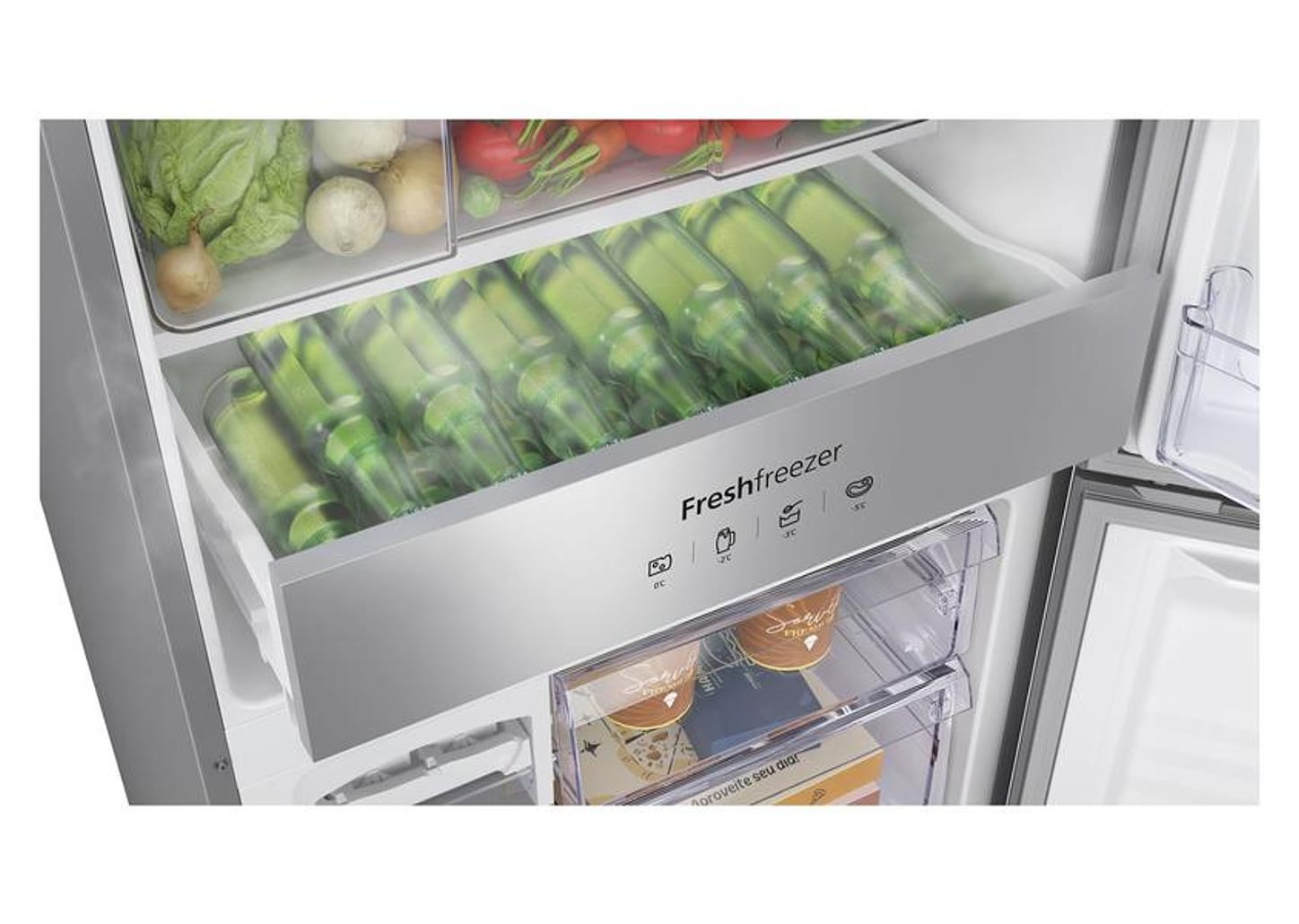 Geladeira/Refrigerador Panasonic Frost Free Duplex Inverse Espelhada 450L BB65 Diamond Glass