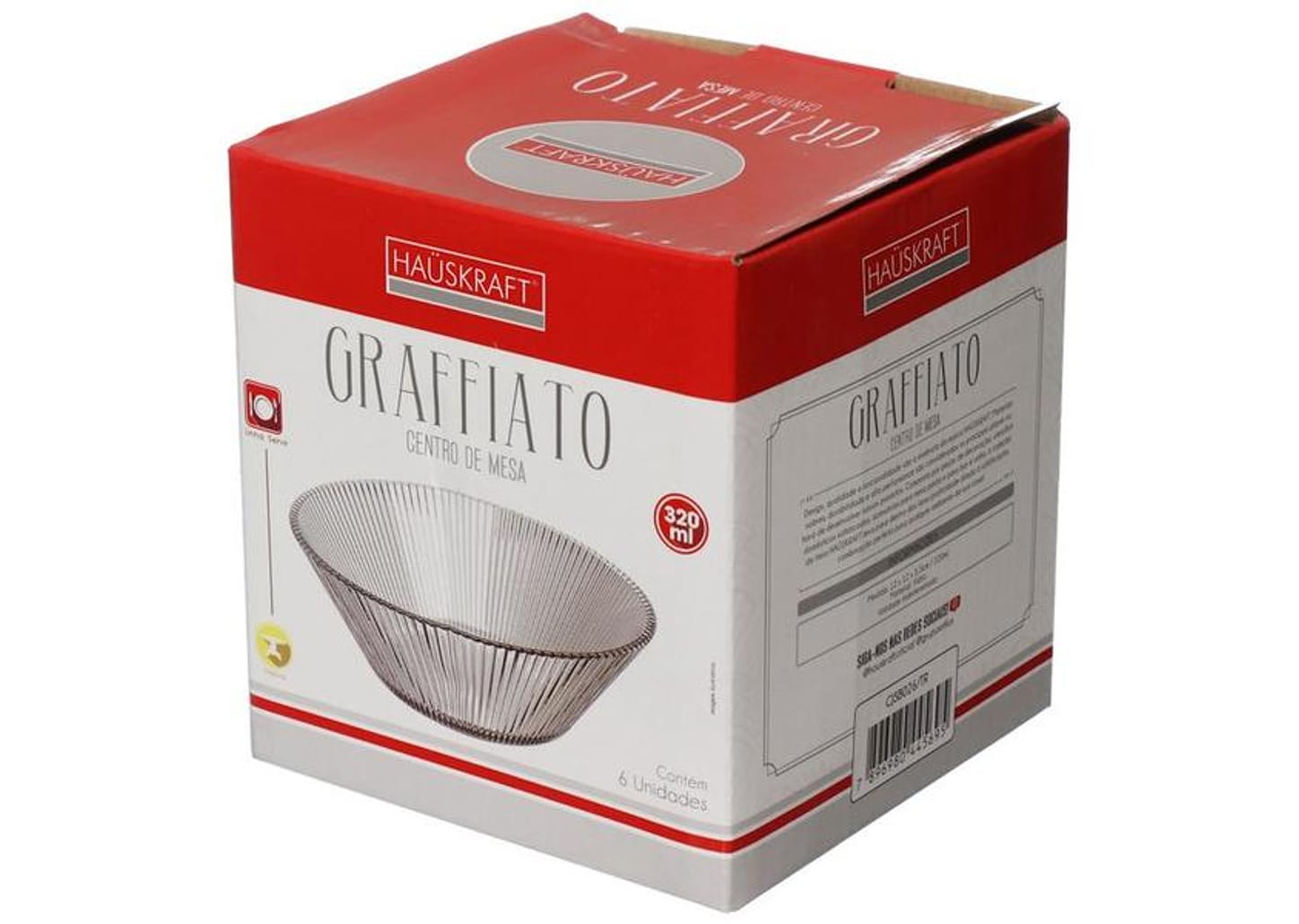 Centro de Mesa de Vidro Redondo Hauskraft Graffiato 6 Peças