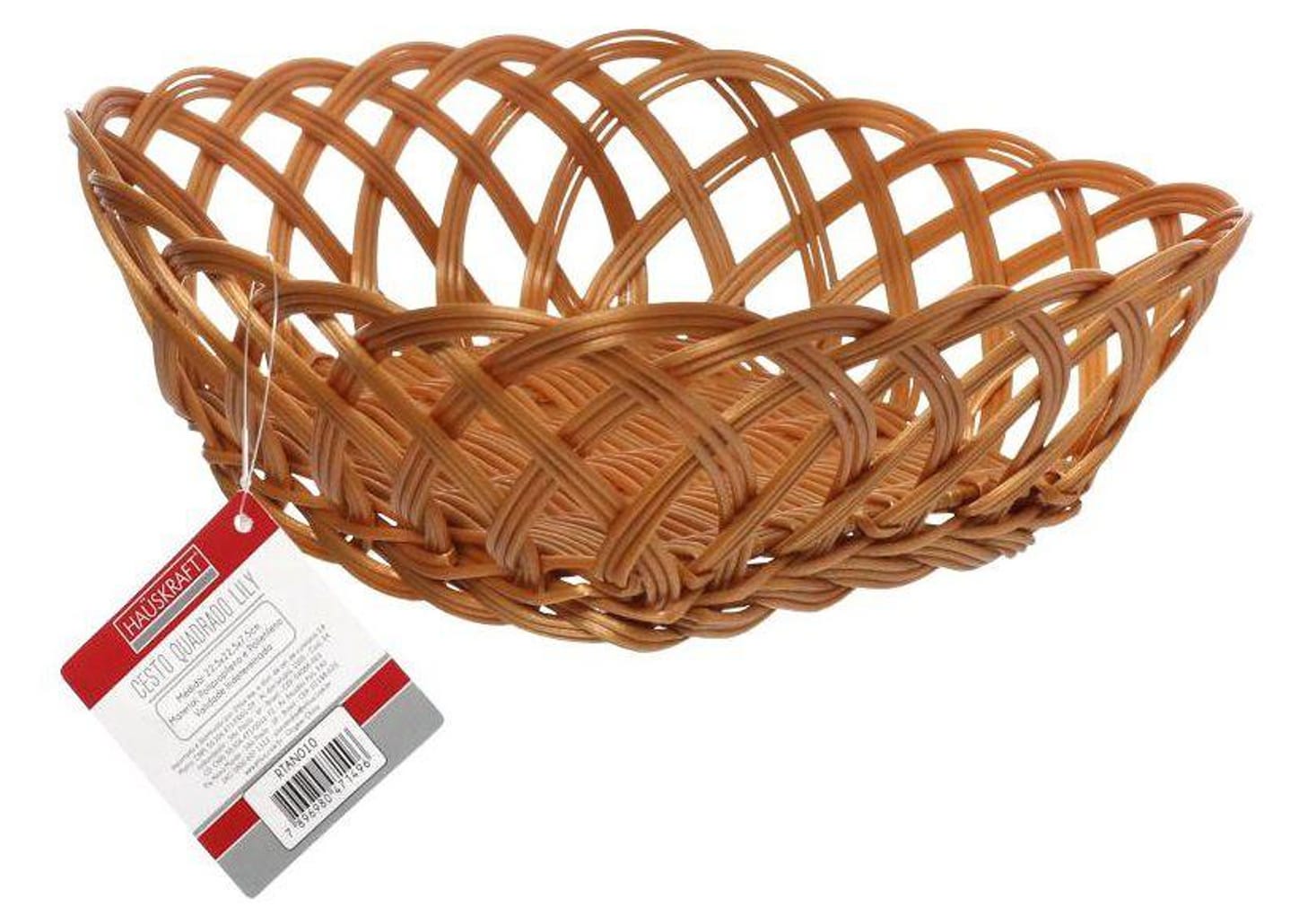 Cesto Organizador Multiuso Marrom Hauskraft Rattan Lily