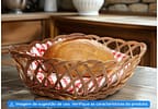 Cesto Organizador Multiuso Marrom Hauskraft Rattan Lily
