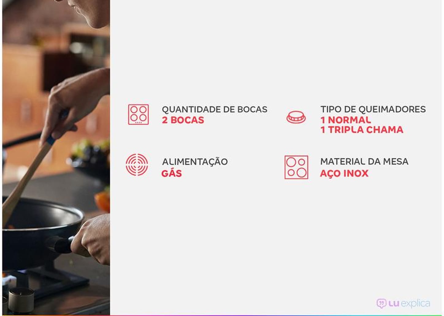 Cooktop 2 Bocas a Gás GLP Suggar Barbecue