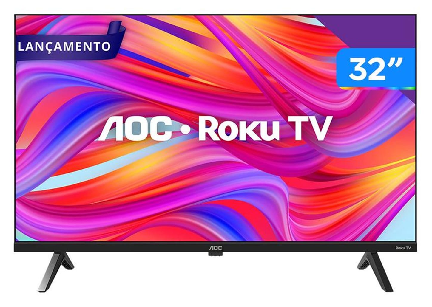 Smart TV 32" HD DLED AOC Série 5045 32S5045/78G Wi-Fi Bluetooth Google Assistente 3 HDMI 1 USB