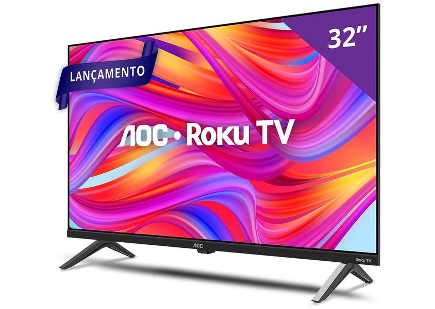 Smart TV 32" HD DLED AOC Série 5045 32S5045/78G Wi-Fi Bluetooth Google Assistente 3 HDMI 1 USB