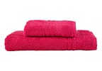 Jogo de Toalhas de Banho e Rosto Dohler de Algodão Premium Vermelho 2 Peças
