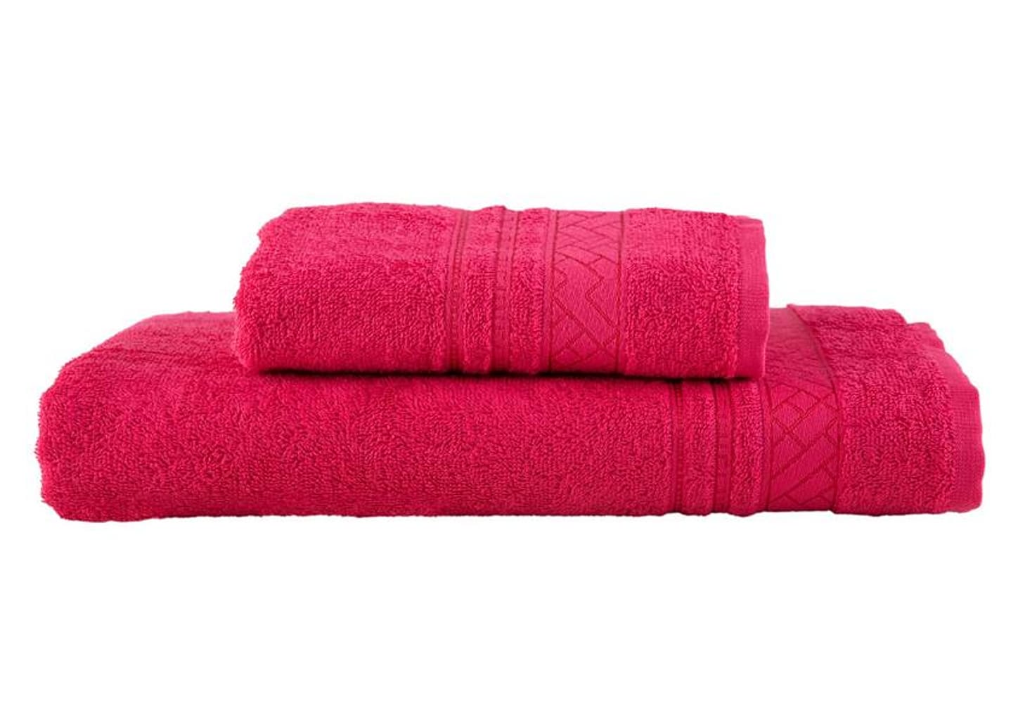 Jogo de Toalhas de Banho e Rosto Dohler de Algodão Premium Vermelho 2 Peças