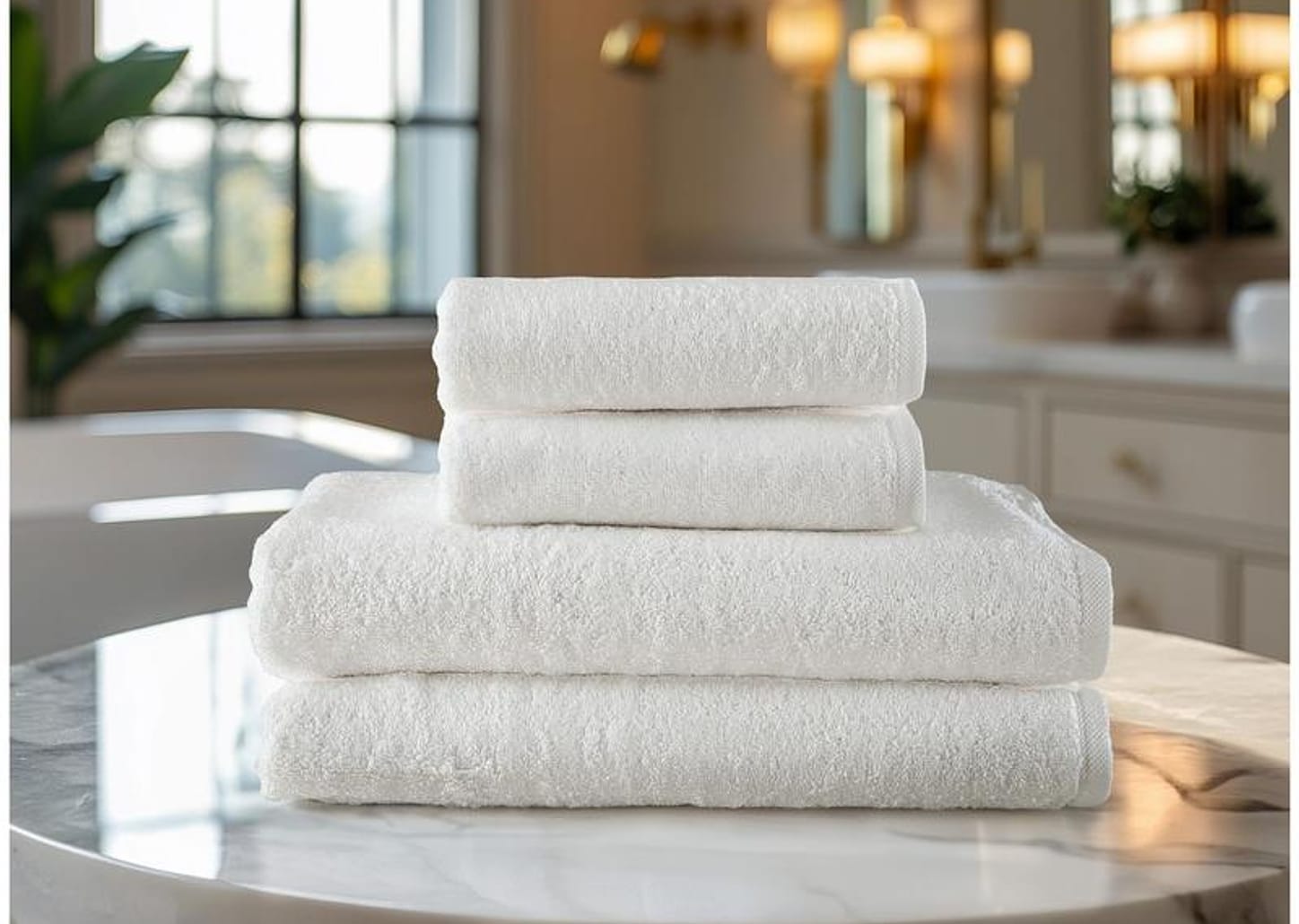 Jogo de Toalhas de Banho e Rosto Dohler 100% Algodão Florença Branco 4 Peças